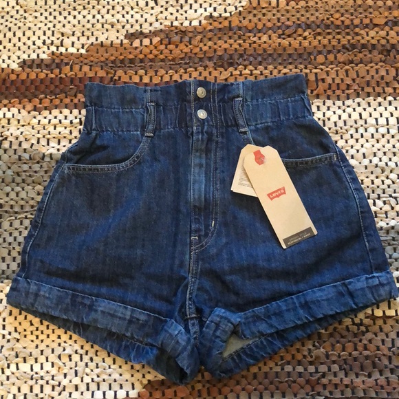 Hp 229levis High Waist Paper Bag Shorts 